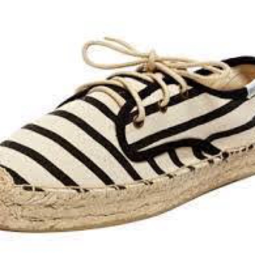 Soludos Black and Cream Espadrille